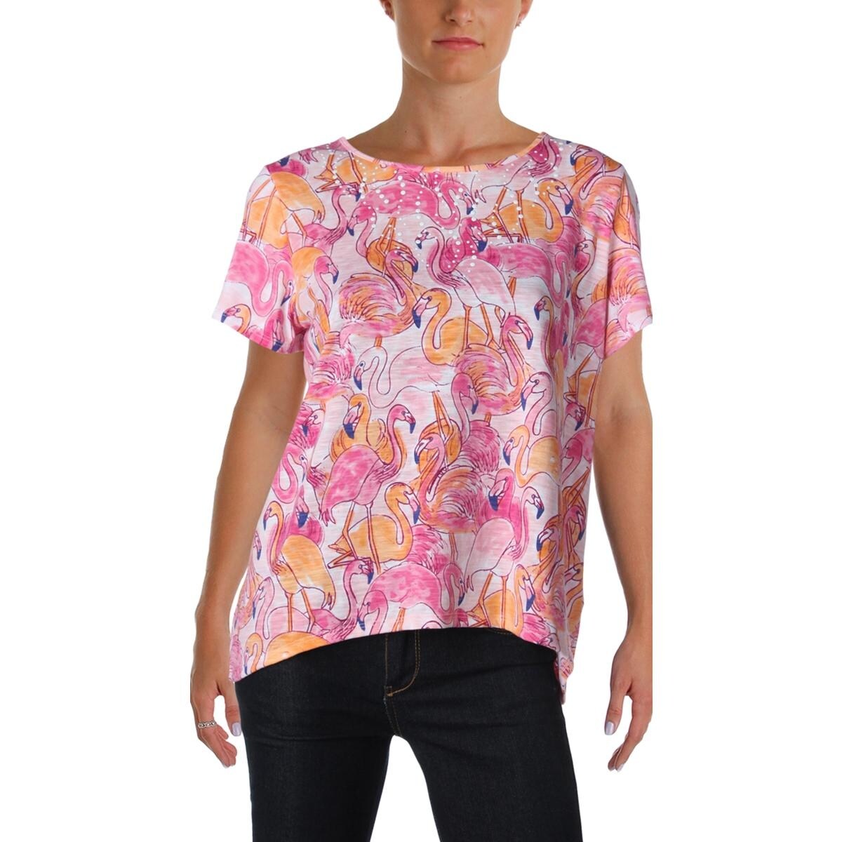 Alfred Dunner Petite Versailles Floral Embellished Top