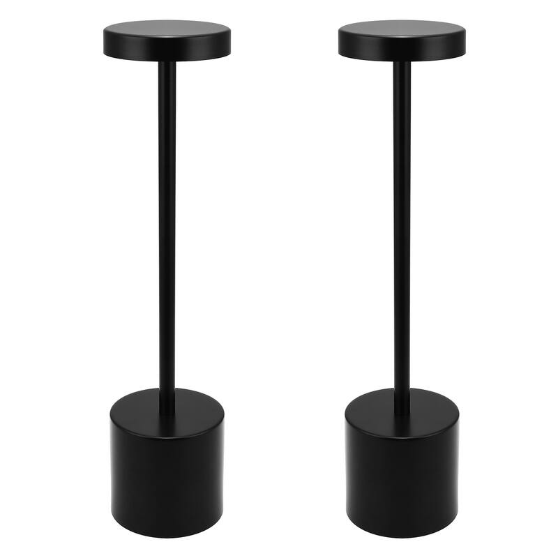 Modern Cordless Small Table Lamps Set of 2, Portable LED Desk Lamp, 3600mAh Rechargeable Battery Operated Lighting - 3.54 in.