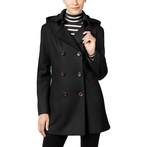 Shop Nautica Womens Pea Coat Hooded Wool Overstock 18591836