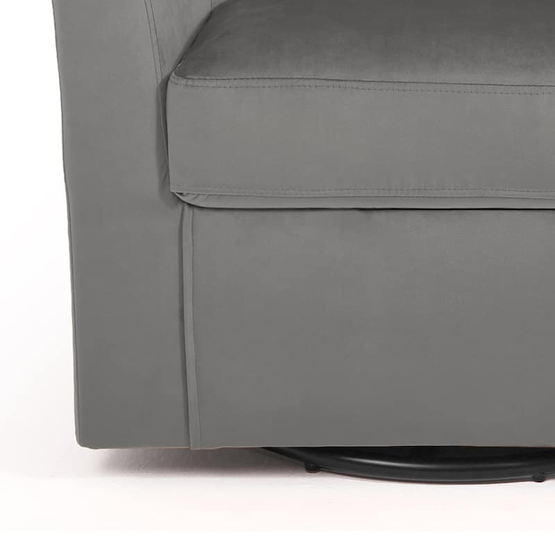 Modern Velvet Upholstered Swivel Barrel Chair for Living Room Lounge