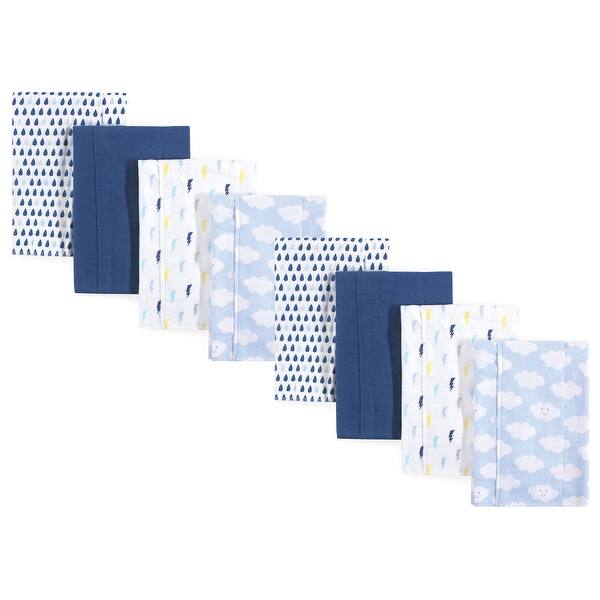 slide 1 of 1, Luvable Friends Boys Cotton Poly Flannel Burp Cloths 8-Pack, Boy Clouds, One Size - Boy Clouds 8-Pack - One Size One Size - Boy Clouds 8-Pack