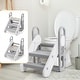 preview thumbnail 3 of 5, Foldable Toddler Step Stool for Kids, Adjustable 3 Steps Stool with Handles - Grey