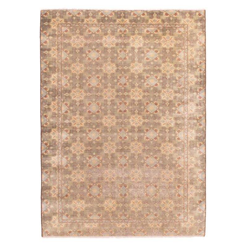 ECARPETGALLERY Hand-knotted Antalya Vintage Olive Wool Rug - 6'2 x 8'10