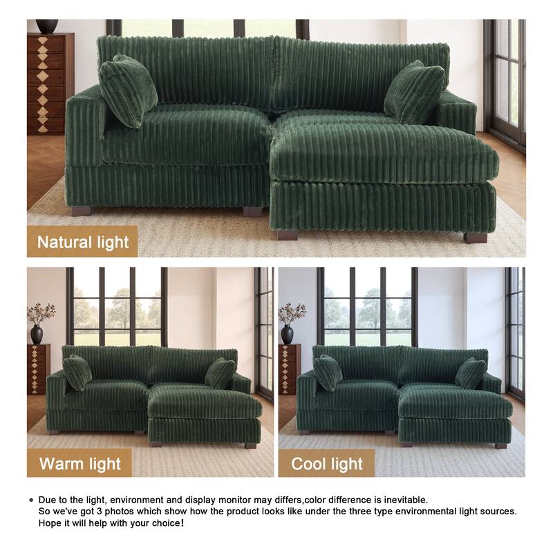 80"W Plush Modular Sectional Sofa with Pillows for Living Room