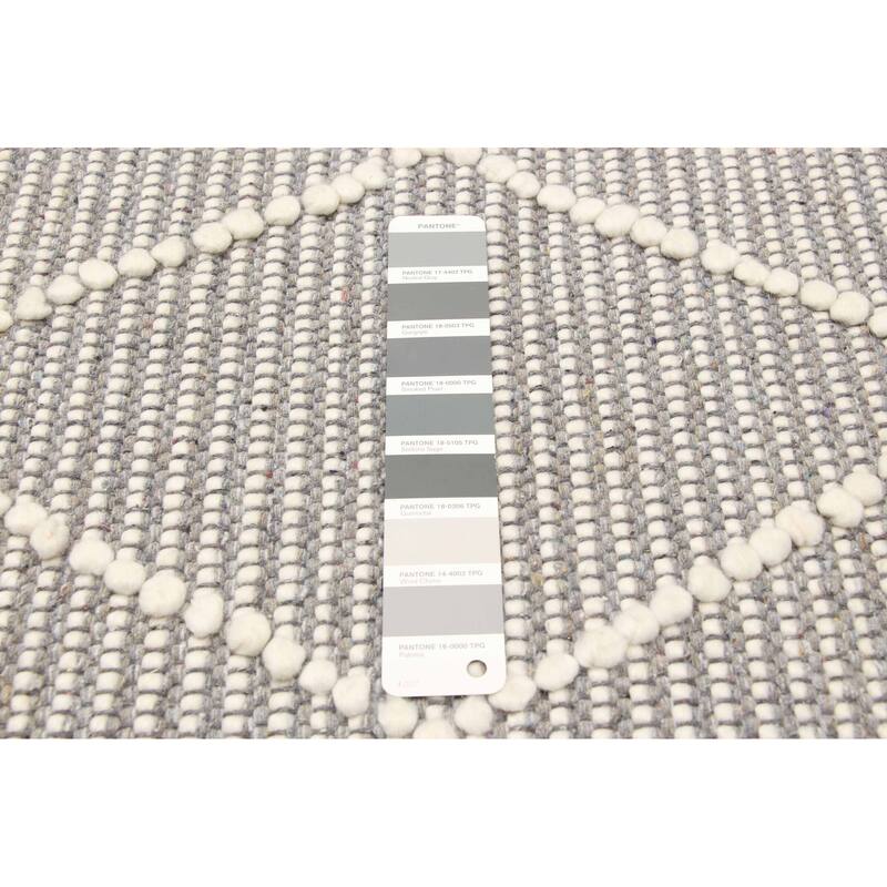 ECARPETGALLERY Braid weave Sienna Grey Wool Rug - 6'1 x 9'2