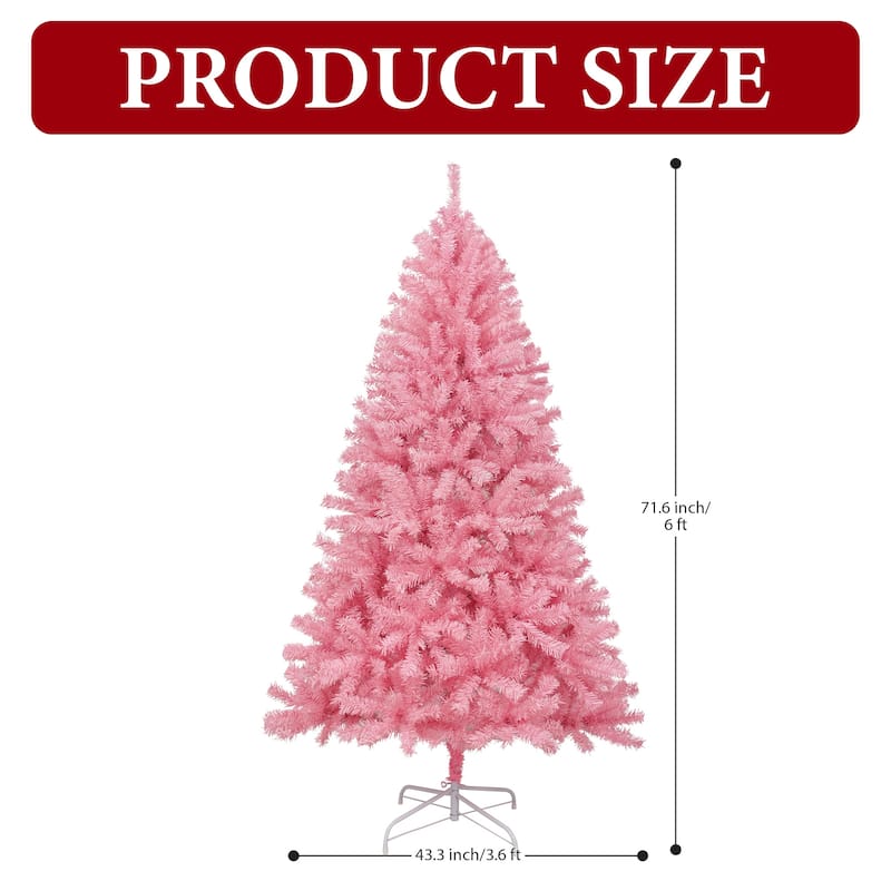 6FT/7.5FT Artificial Pine Christmas Tree with Durable Metal Stand,