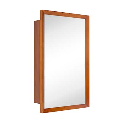 TEHOME WH Solid Wood Framed Rectangle Medicine Cabinet Mirror - 16.5x27.5x5.5