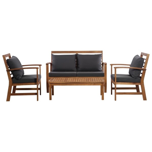 Shop vidaXL 4 Piece Garden Lounge Set with Cushions Solid Acacia Wood