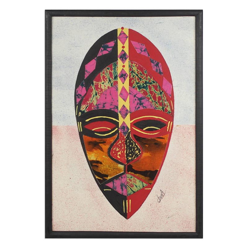Novica Handmade Think Twice Cotton Batik Collage