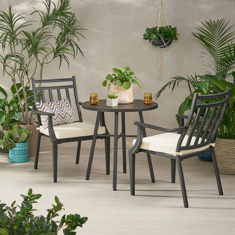 Outdoor 3PC METAL BISTRO SET with Cushions
