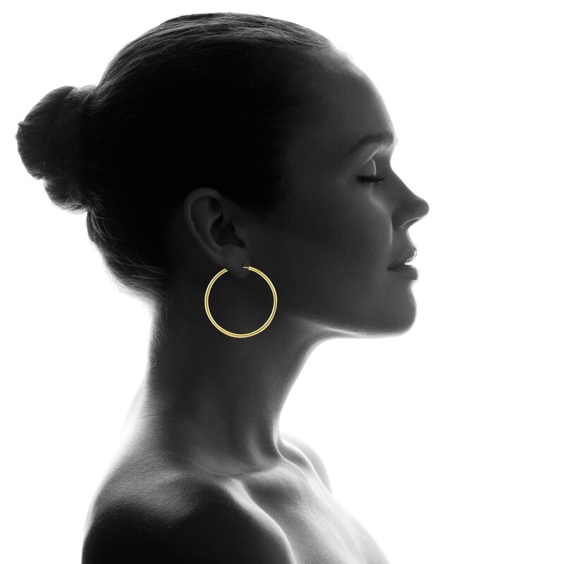 Marquee Jewels 14k Yellow 40-millimeter Gold Endless Hoop Earrings