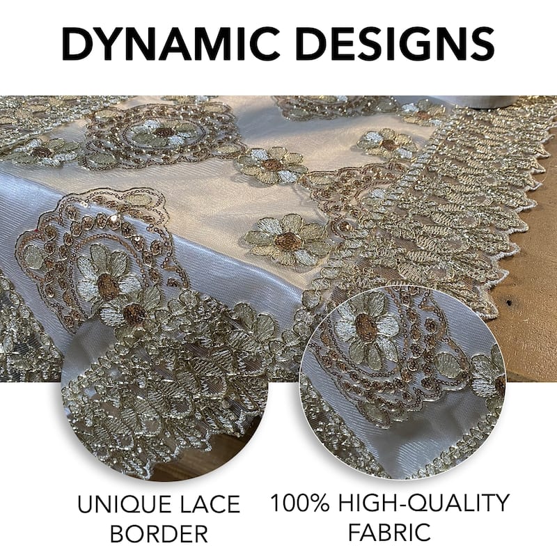Shop LC Polyester Table Runner with Lace Mothers Day Gifts for Mom