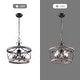preview thumbnail 7 of 42, Oaks Aura 5-Light Farmhouse Wood Chandelier, Drum Chandelier for Dining Room Height Adjustable