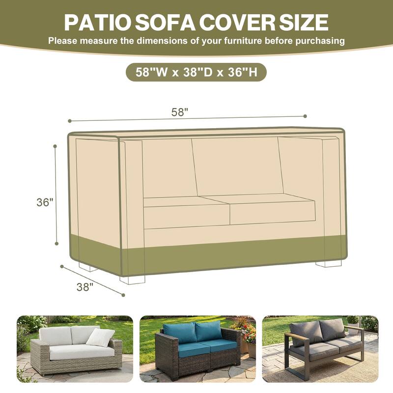 Aoodor Heavy Duty Patio Loveseat Cover