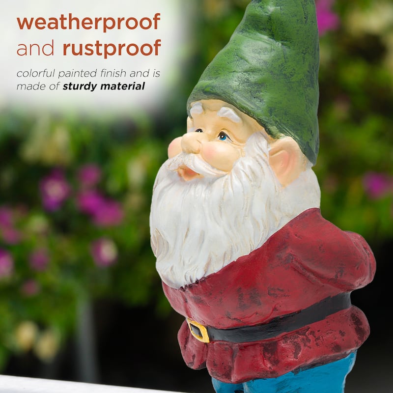 Gnome Folding Hands Looking Up Garden Statue