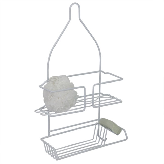 Bath Bliss Shower Caddy In Chrome With Clear Ends - 9 x 4.3 x