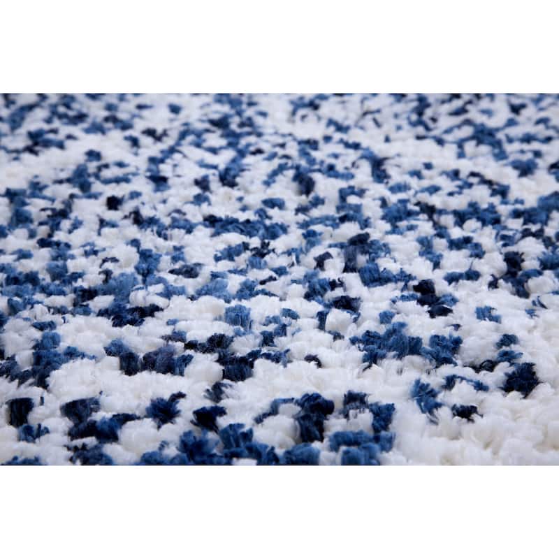Dani Royal Blue and White Polyester Area Rug - 9' x 12'