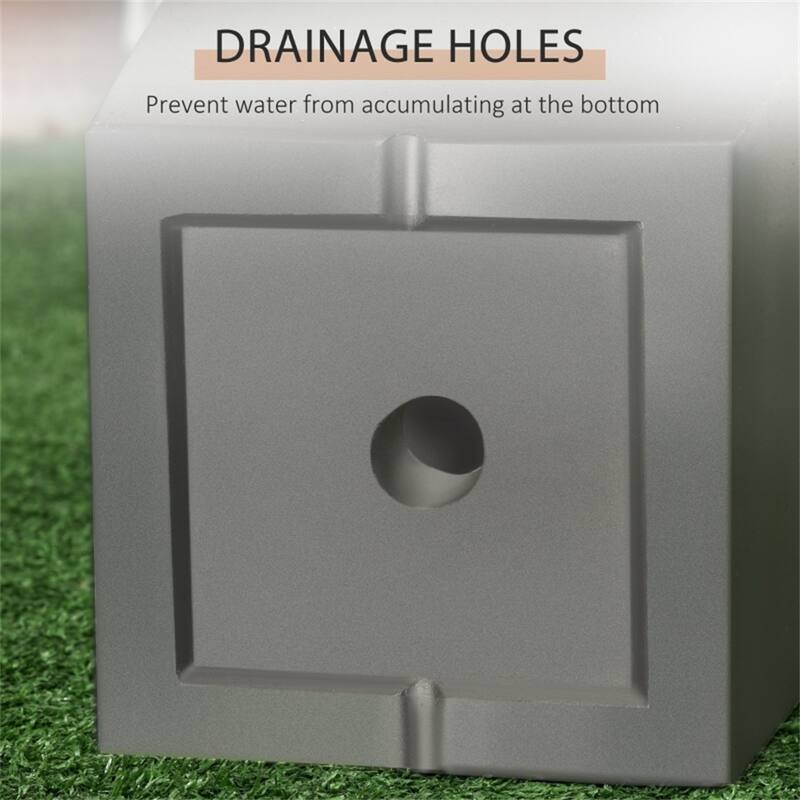 2-Piece Stackable Garden Bed Planter Set with Drainage Holes - 11.75" L x 11.75" W x 21.75" H