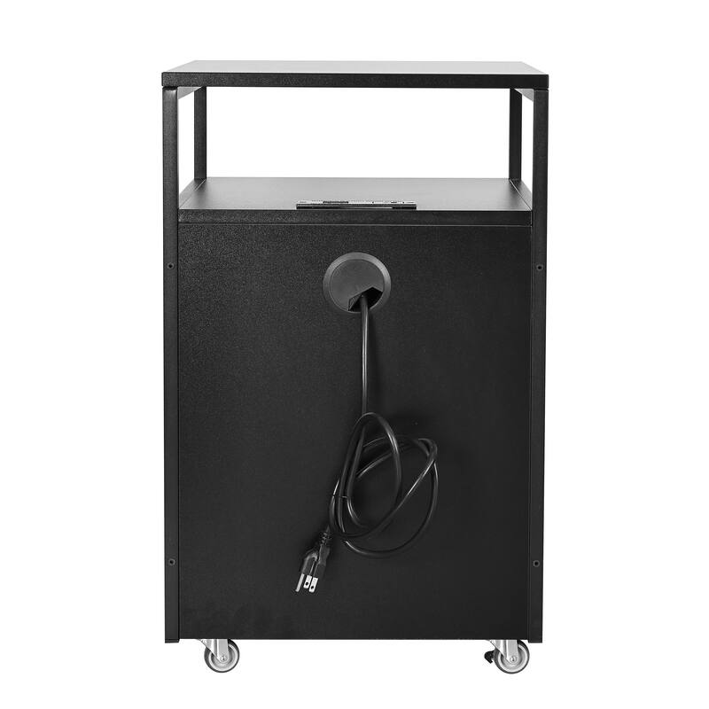 Compact Rolling File Cabinet with Lock, USB Port & Power Outlet