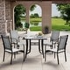 preview thumbnail 117 of 174, Patio Dining Set, Outdoor Dining Table and Chairs Set with Textilene Chairs, Adjustable Umbrella Hole for Garden, Backyard 5 Piece - Grey