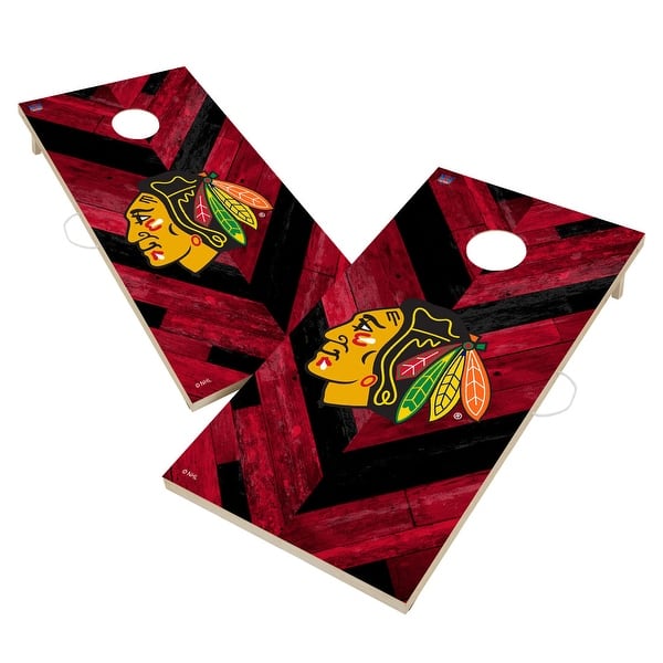 slide 2 of 5, Chicago Blackhawks NHL Cornhole Board Set Include Carrying Case