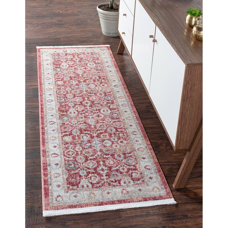 Traditional Falmouth Collection Area Rug - Red - 2'2"x6'
