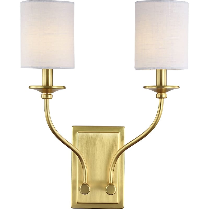 Bonita Collection Satin Brass Two-Light Wall Sconce - 14.170" x 9.060" x 13.780" - 14.170" x 9.060" x 13.780"