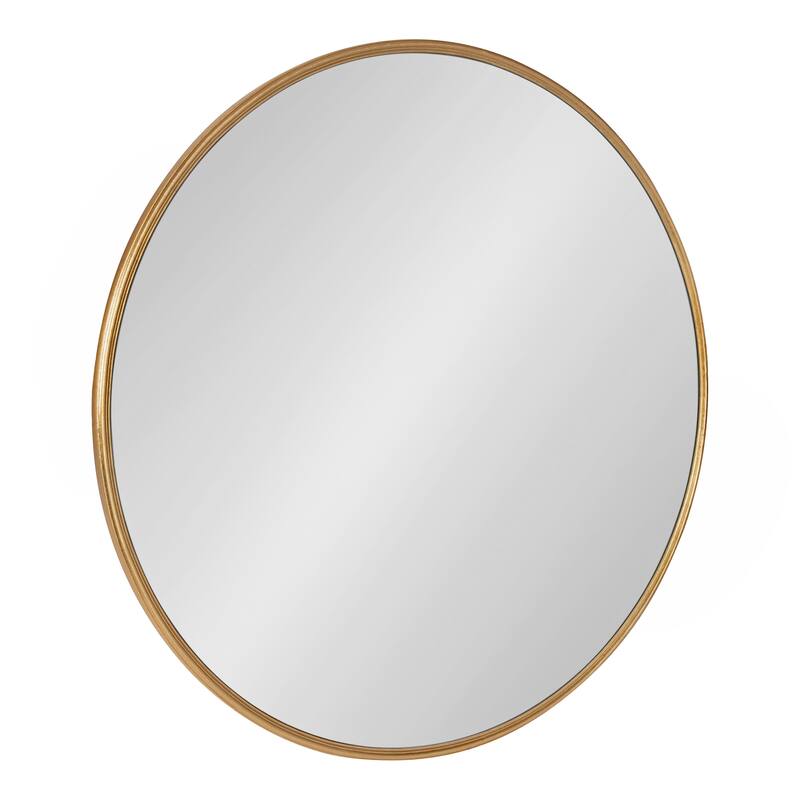 Kate and Laurel Caskill Round Framed Wall Mirror - 30" Diameter - Gold