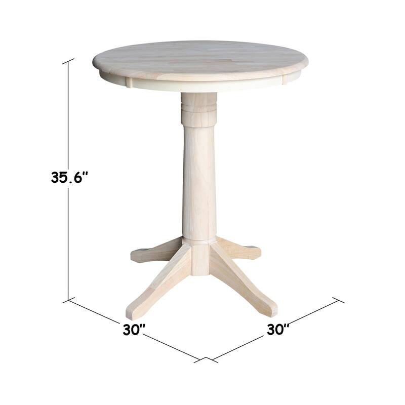 30" Round Top Pedestal Counter Height Table with Madrid Stools