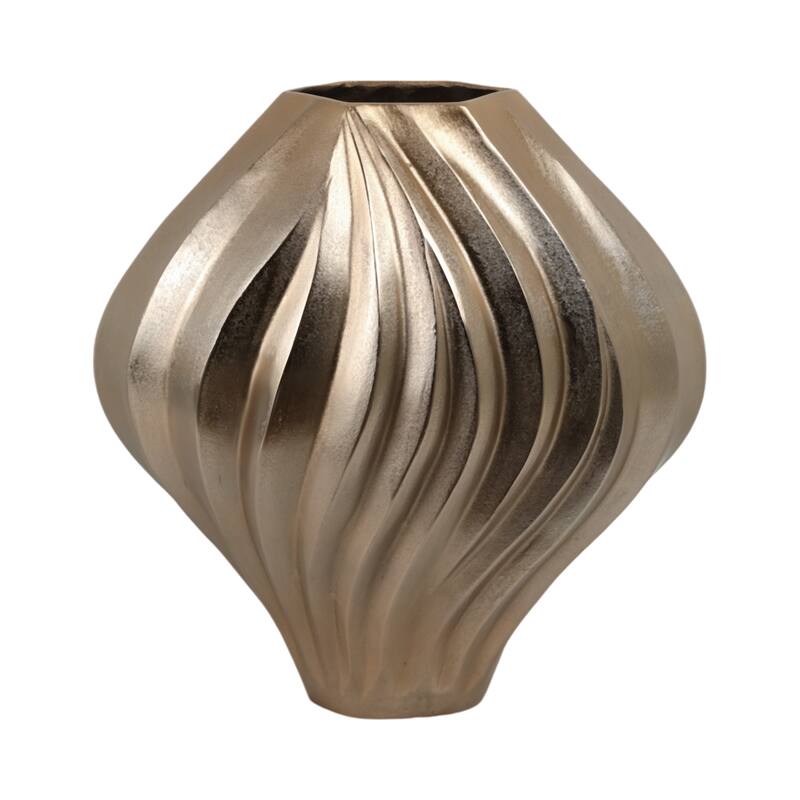 Aluminum Vase Twisted Sculptural Handcrafted Curved Contoured Shape