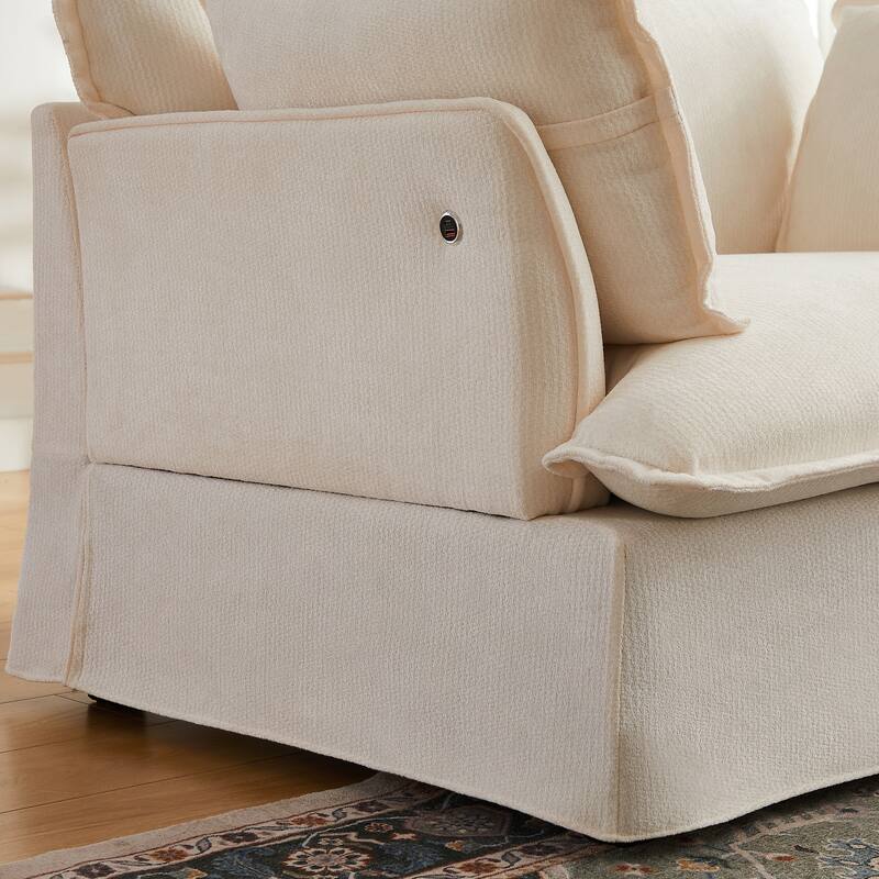 Roomfitters 47.2" Oversized Accent Chair, Chenille Armchair with Deep Wide Seat, Throw Pillows, Modern Lounge Sofa