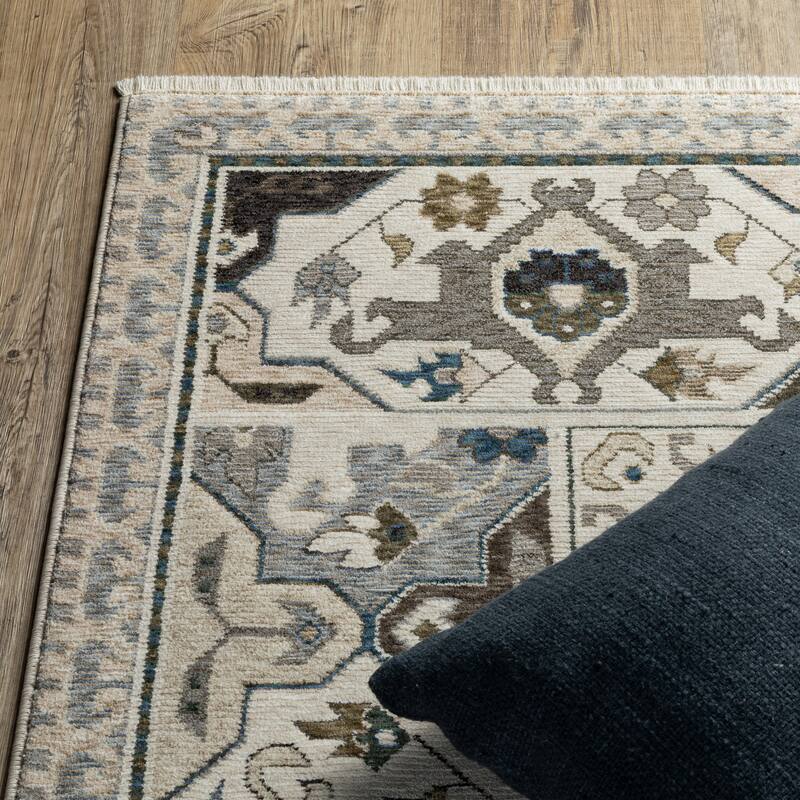 Style Haven Henretta Bordered Medallions Fringe Edge Area Rug