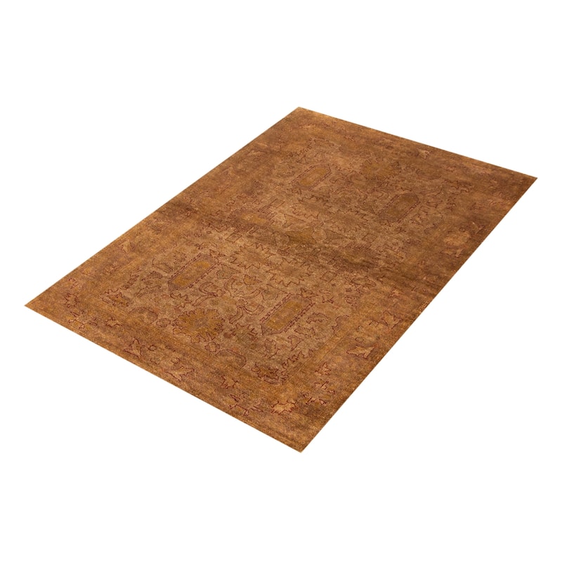 ECARPETGALLERY Hand-knotted Vibrance Brown Wool Rug - 4'0 x 6'0