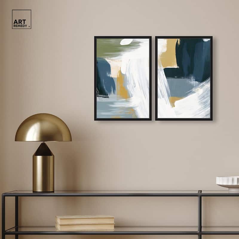 Textured Greens III Canvas Set of 2 by Art Remedy