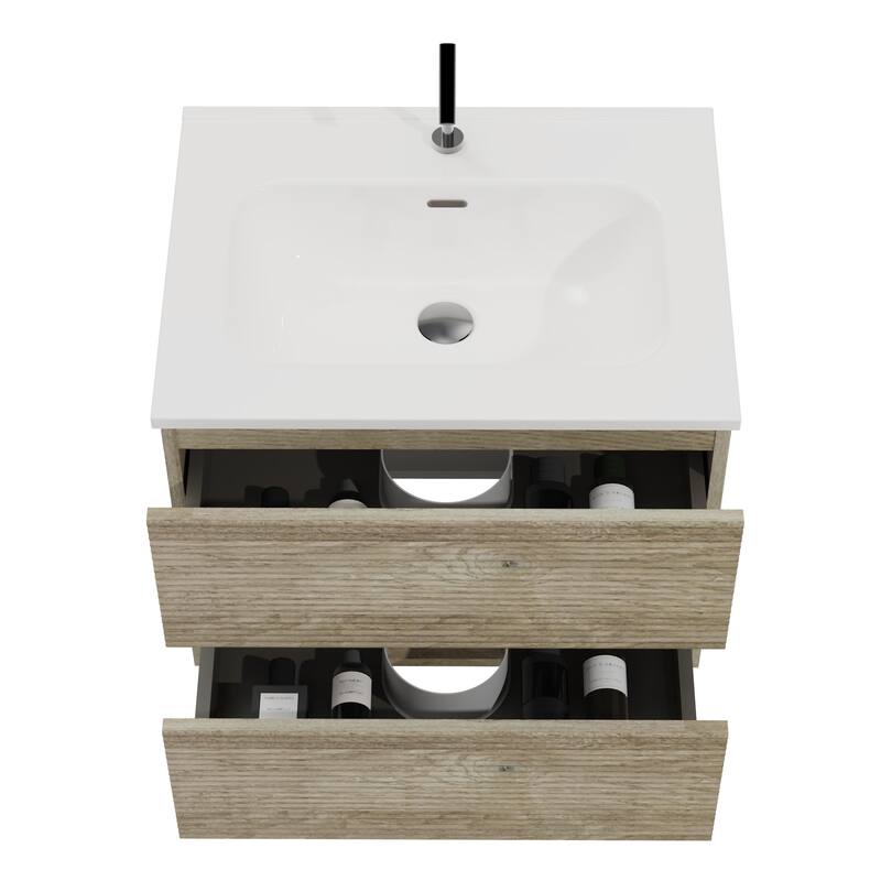 24" Wall Mounted Soft Bathroom Vanity