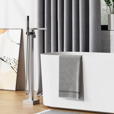Freestanding Bathtub Faucet, Floor-Mount Tub Filler Chrome