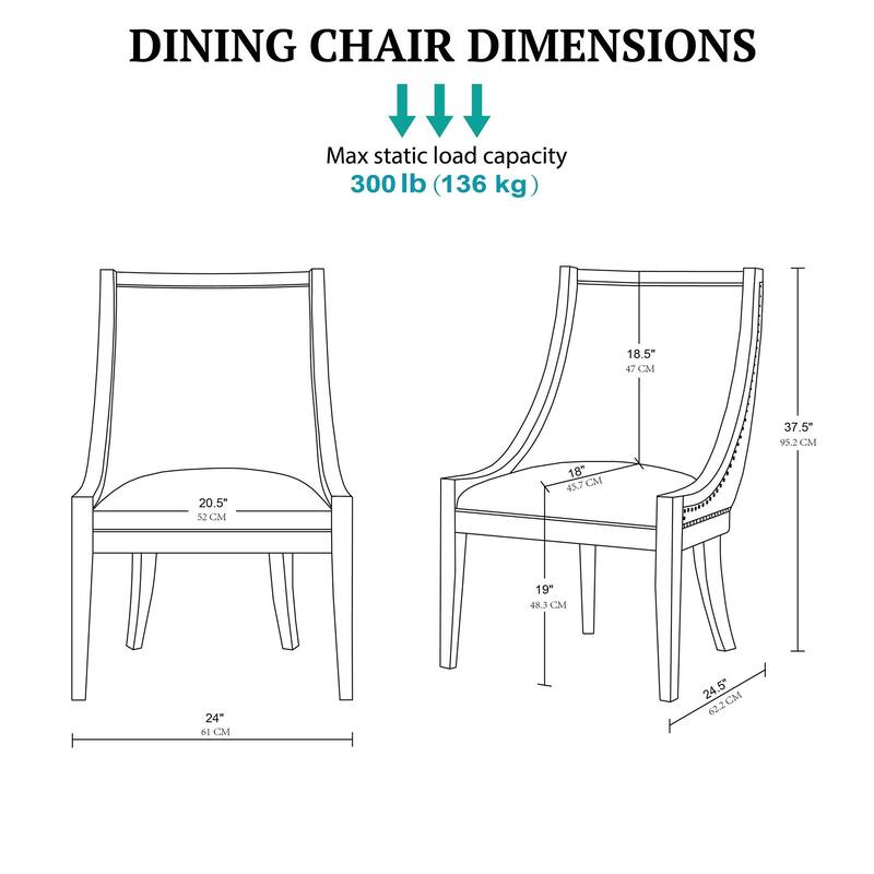 Martha Stewart Bedford Elmcrest Upholstered Dining Chair with Nailhead Trim