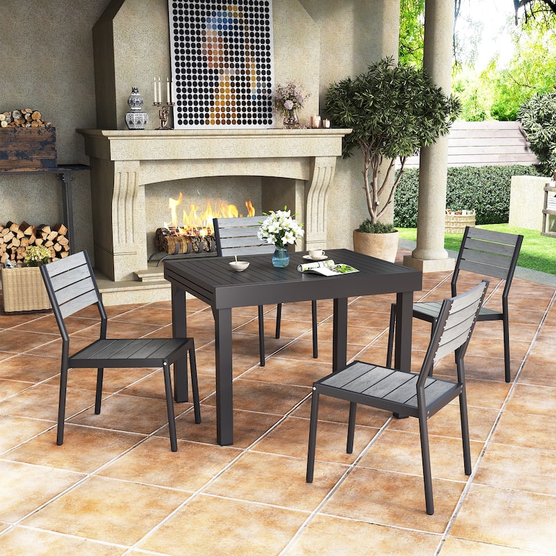 VredHom Aluminum Extendable Outdoor Patio Dining Table - 82.7" / 41.3" (L) x 31.5" W x 29.5" H
