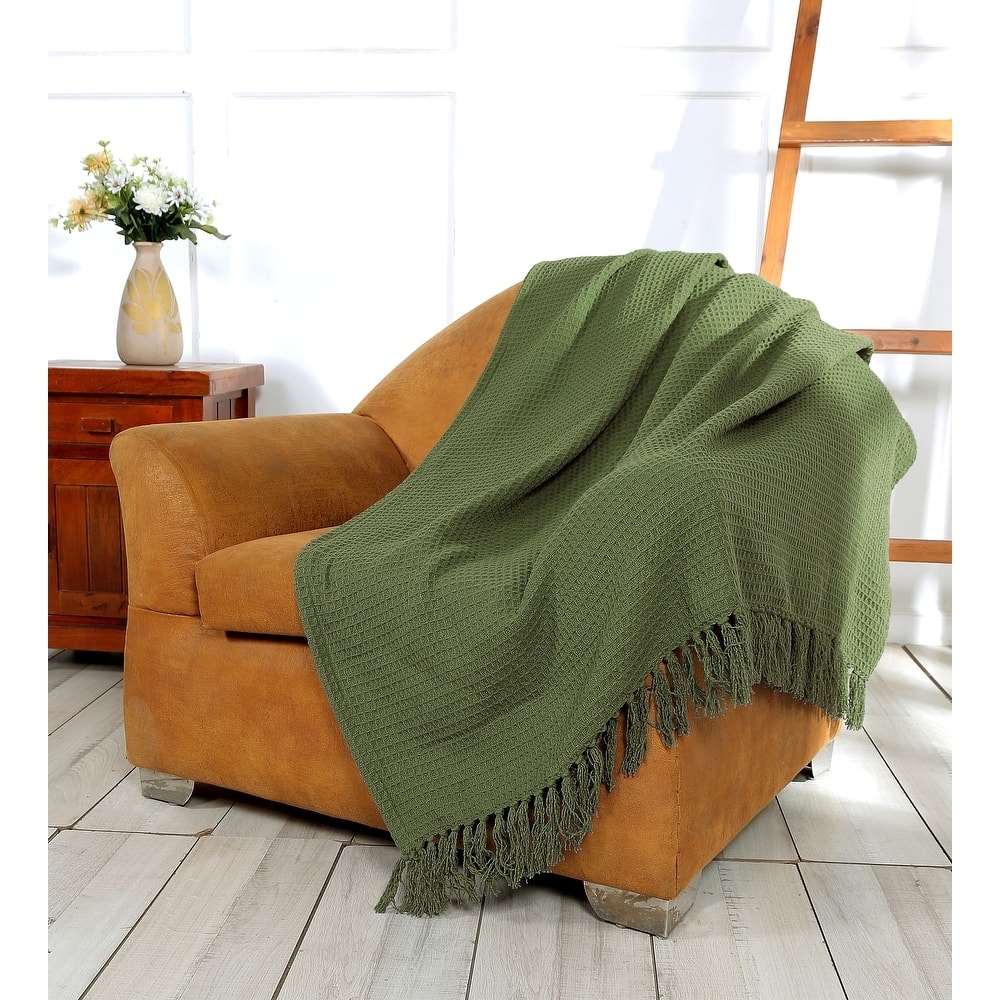 Cozy Trends 100% Cotton Soft Lightweight Breathable All-Season Throw Blanket for Any Bed, Couch, Sofa