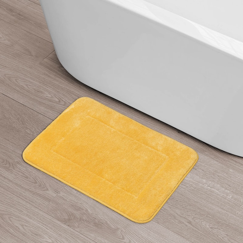 Oliver Brown Terry Memory Foam Bath Mat - 17 x 24 - Daffodil Yellow