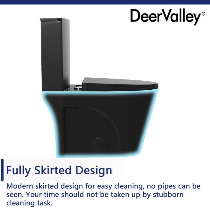Ace 1.6 GPF Dual-Flush Toilet Modern Elongated One-Piece Toilet for Floor Mounted Glazed Surface (Seat Included)
