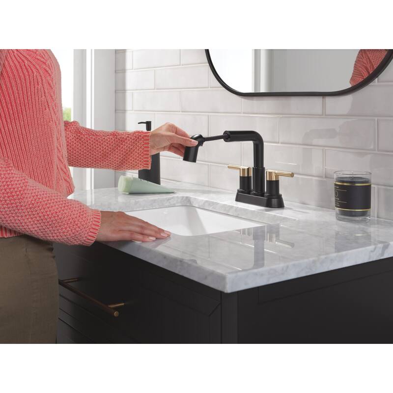 Delta 25849LF-PD Nicoli 1.2 GPM Centerset Bathroom Faucet with Pull