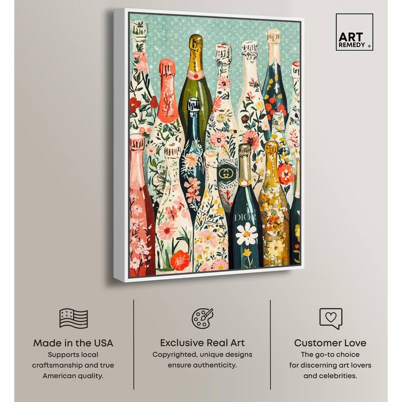 Floral Collection Bottles Canvas by Art Remedy