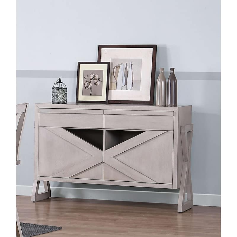 Wash Gray Wood Sideboard Buffet Storage Cabinet - grey