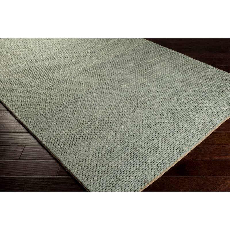 Hand Woven Yale Contemporary Solid Braided New Zealand Wool Area Rug