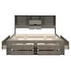 preview thumbnail 14 of 16, Wooden Queen Size Platform Bed with Storage Headboard, 8 Drawers