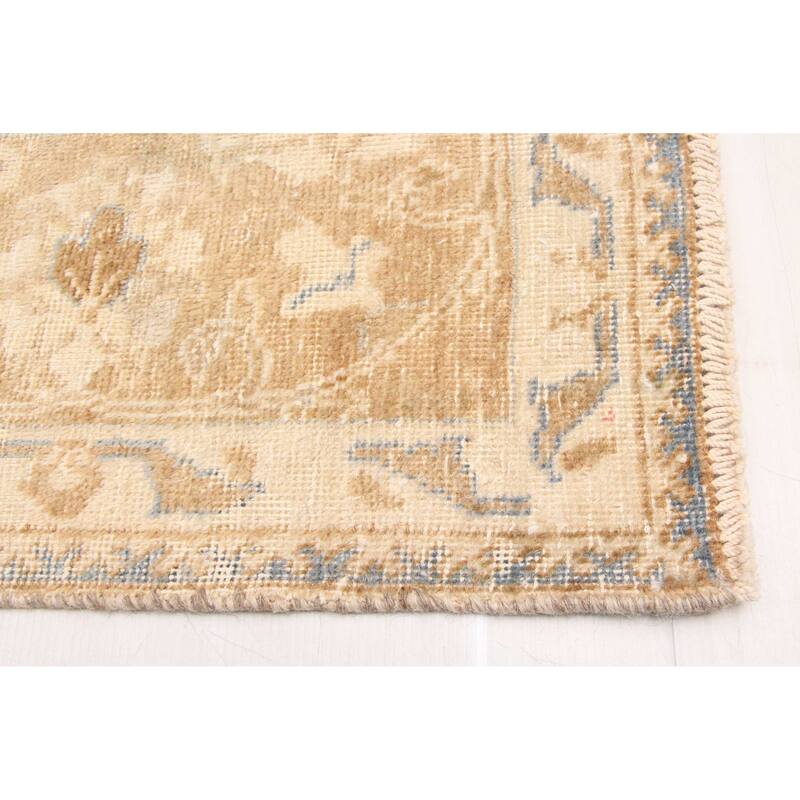 ECARPETGALLERY Hand-knotted Antalya Vintage Beige Wool Rug - 7'10 x 8'9