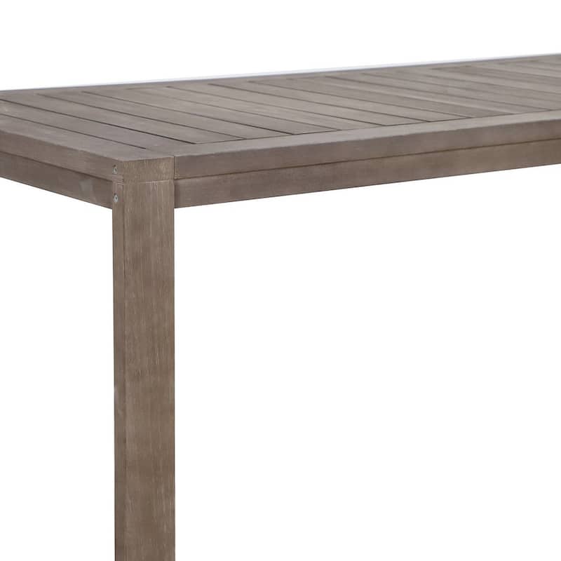Neji 87 Inch Dining Table, Burnt Brown Eucalyptus Wood Frame, Plank Top