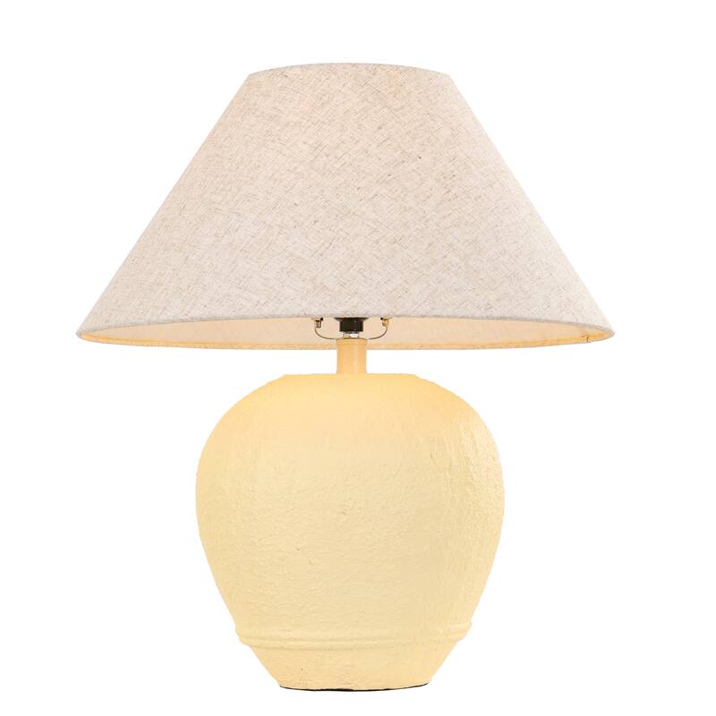 Modern Ceramic Table Lamp with Cone Linen Shade
