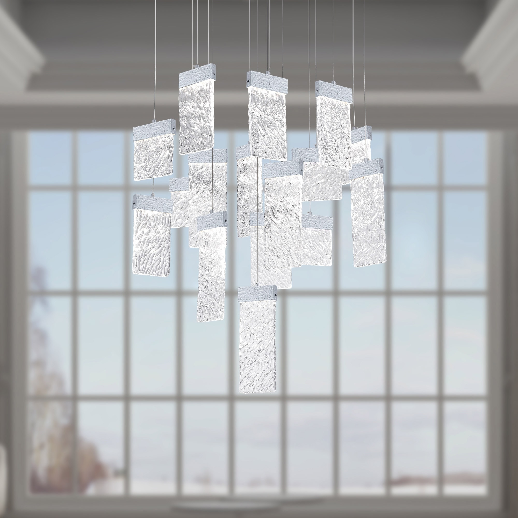 CWI Lighting Carolina Integrated LED 32in Pewter Chandelier